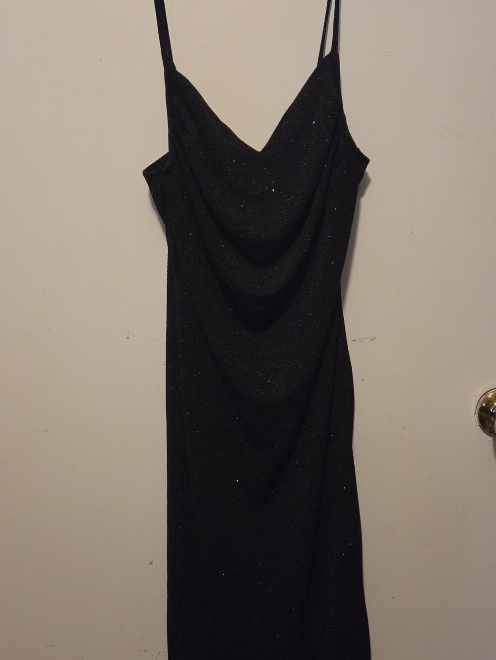 Inspired Hearts Black Sparkle Strapless Slip Dress